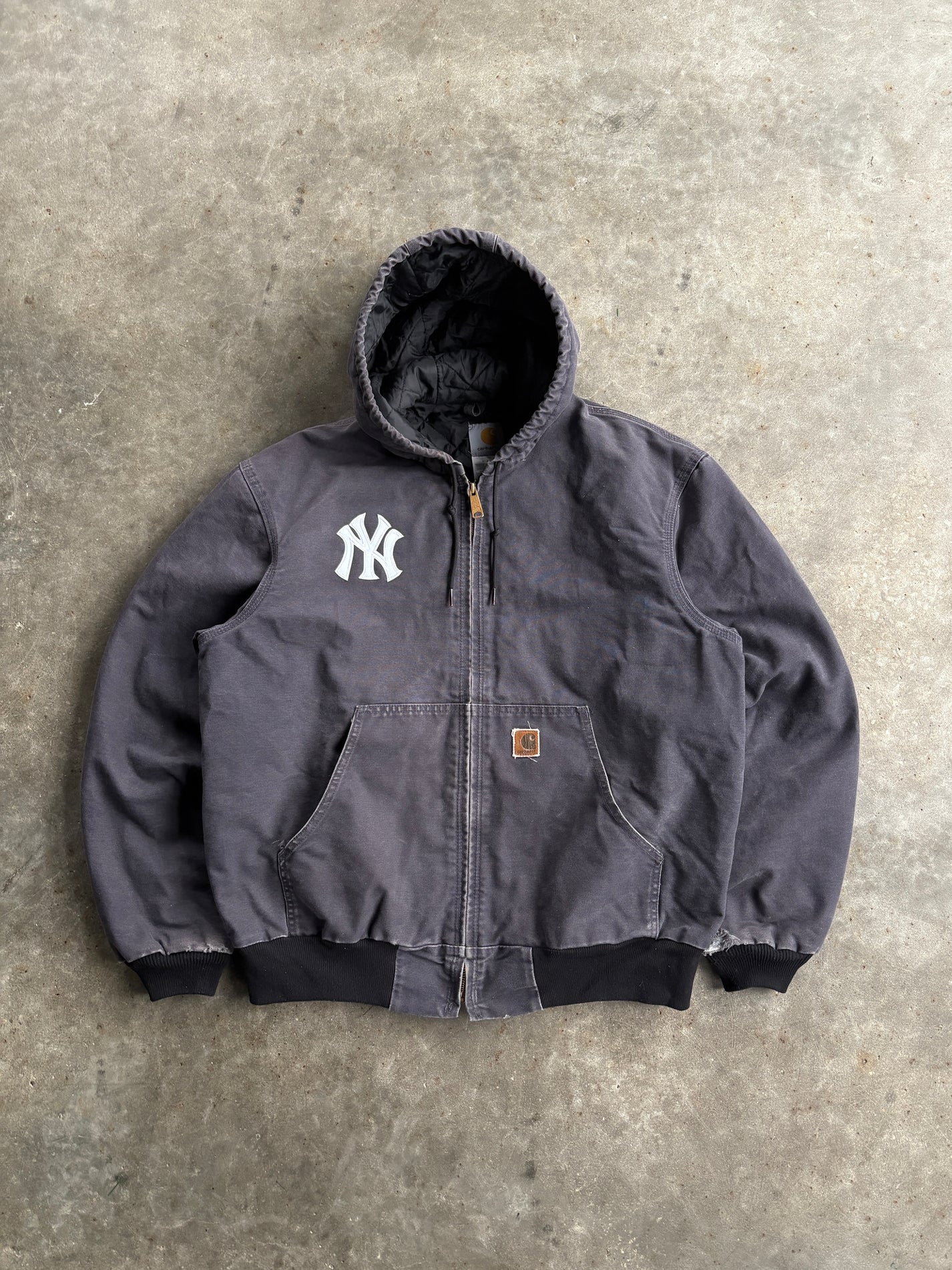 Vintage Dark Navy Hooded Yankees Jacket