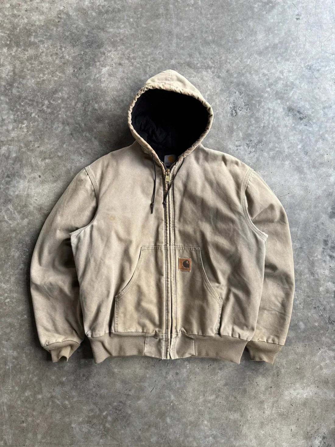 Vintage Tan Hooded Jacket